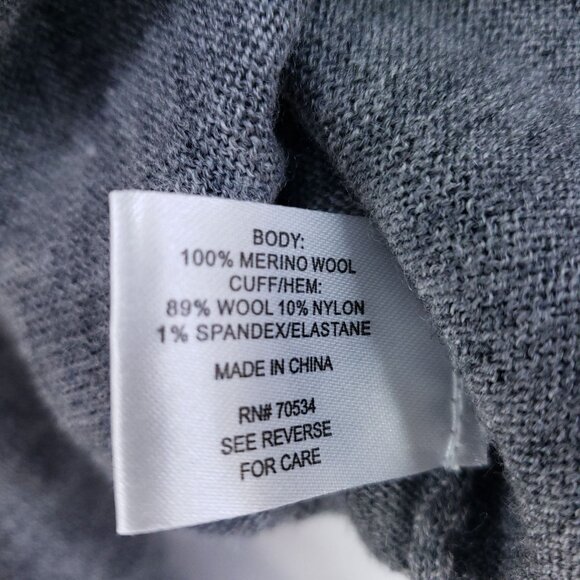 Orvis Mens X-Large Gray V-Neck Merino Wool Blend Sweater - Picture 6 of 8